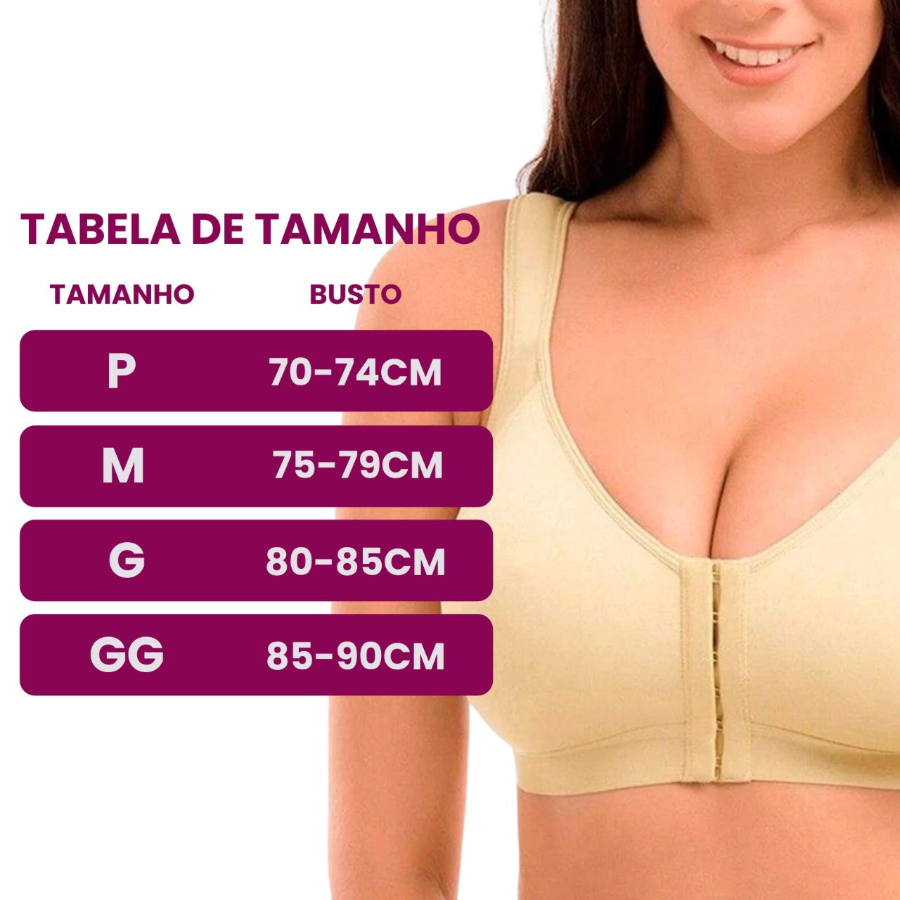 Sutiã com Fechos Frontais Sustentação