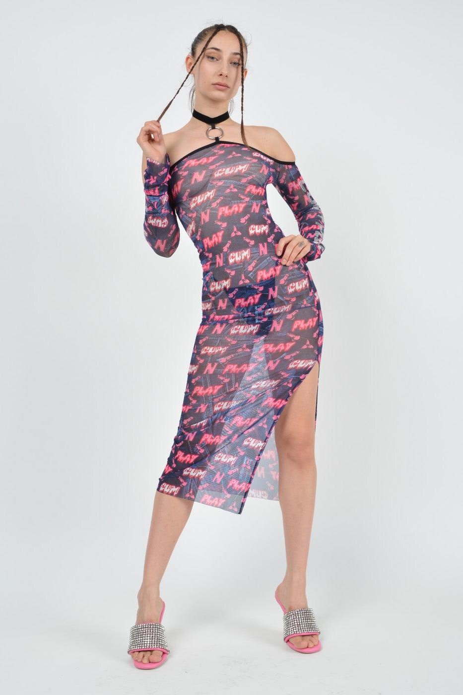 cum & play monogram long dress