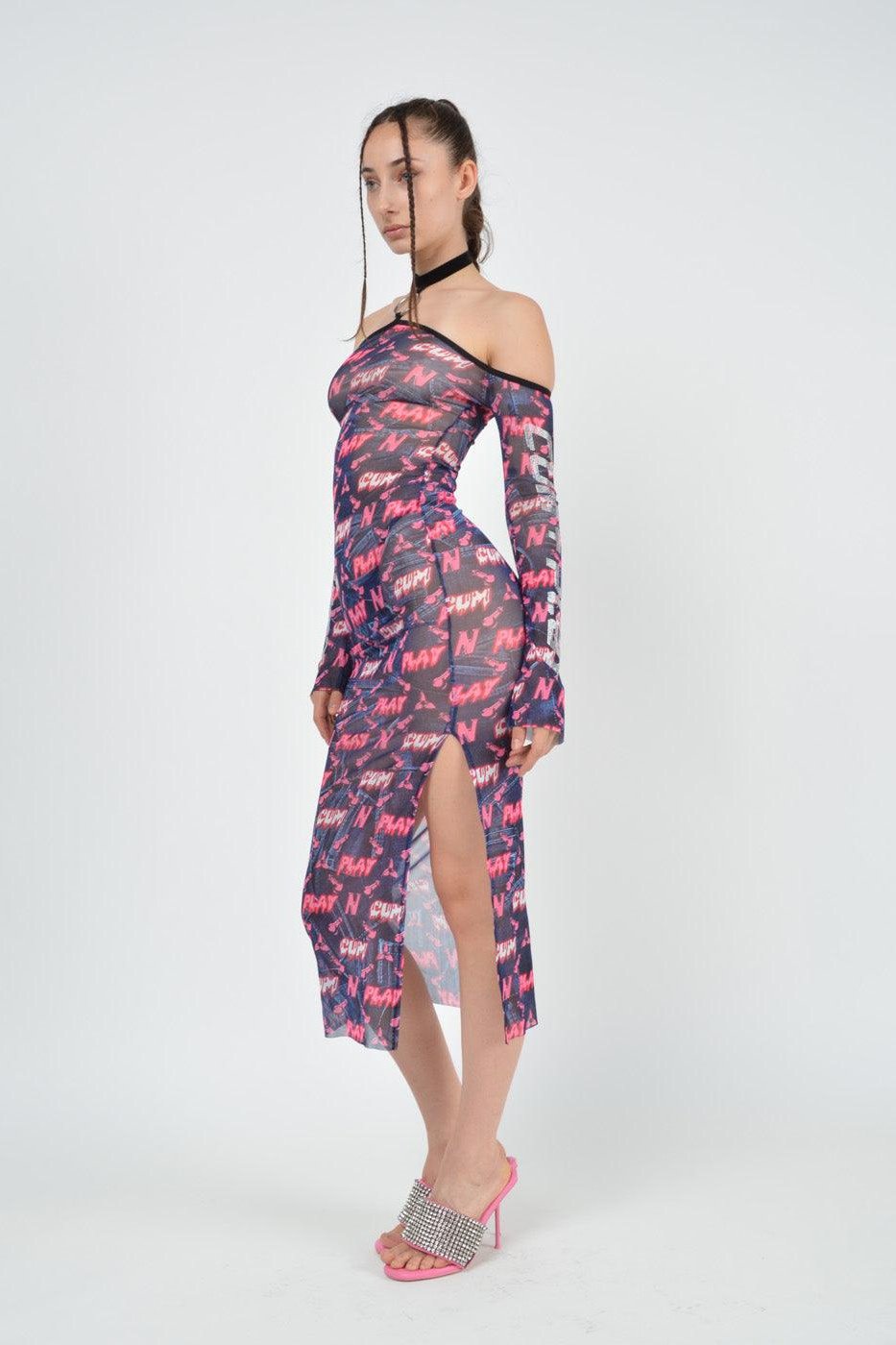 cum & play monogram long dress